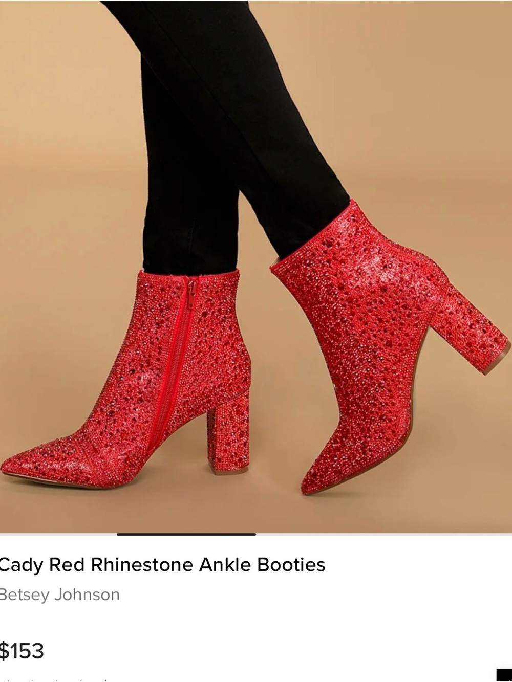 Cady Red Rhinestone Ankle Booties - Picture 10 of 10